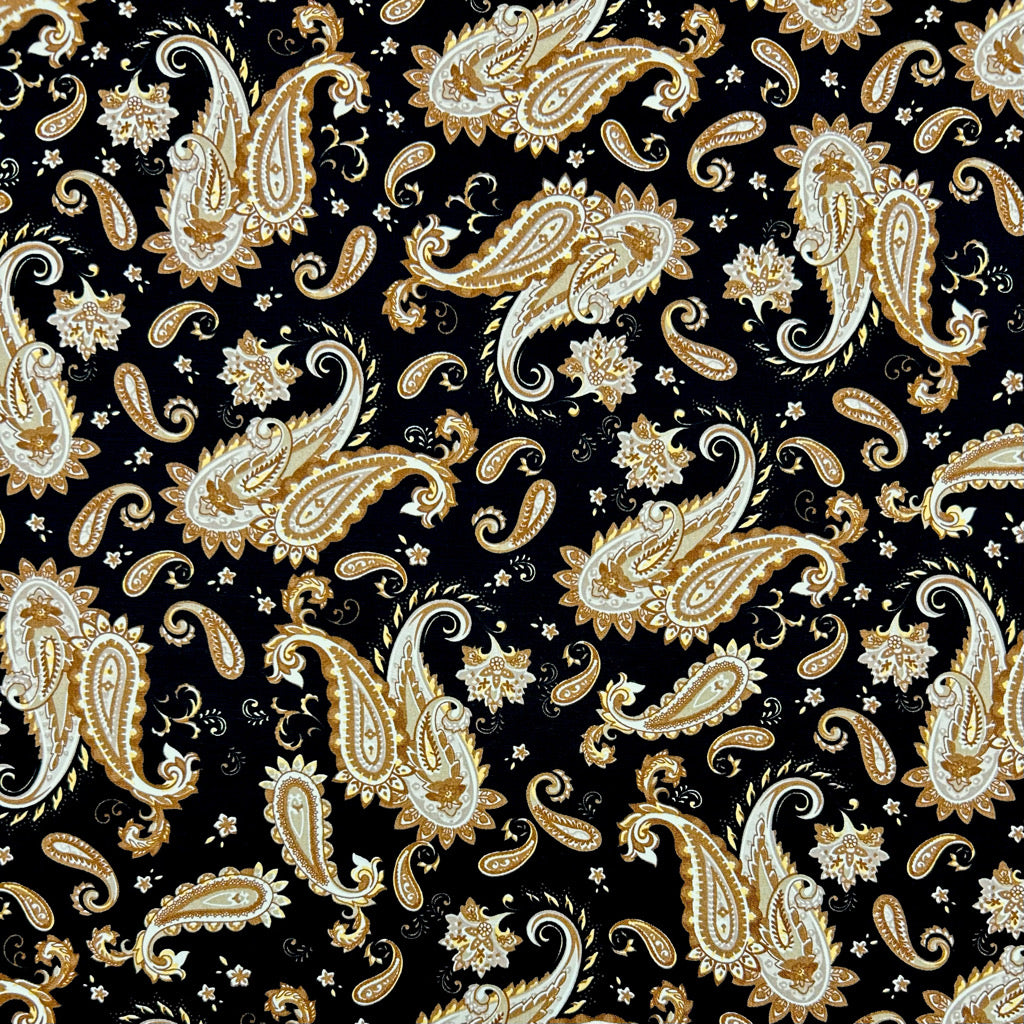 Paisley Swirl Rose & Hubble Cotton Poplin Fabric