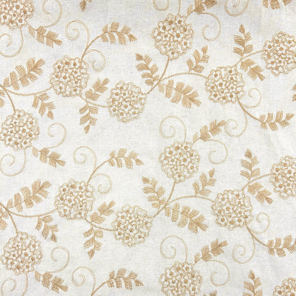 Floral Bliss Embroidered Linen Viscose Fabric