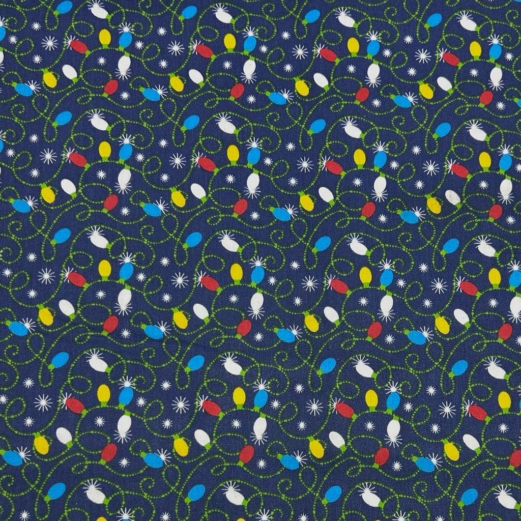 Christmas Lights Polycotton Fabric - Pound Fabrics