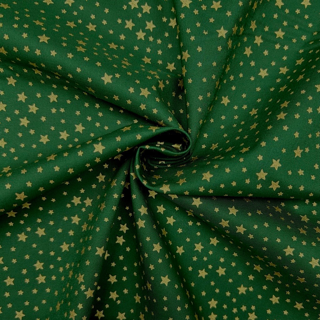 Golden Stars Christmas Cotton Fabric