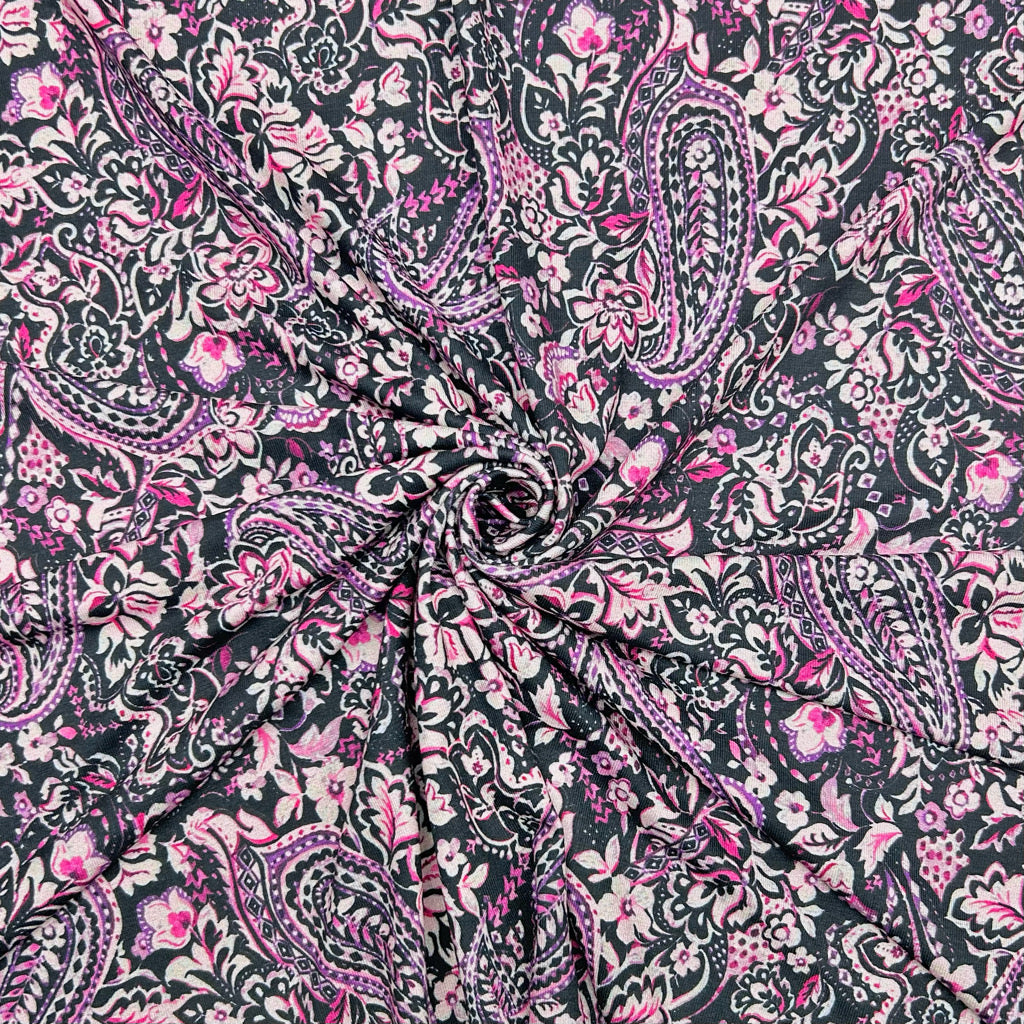 Paisley Floral Viscose Jersey Fabric