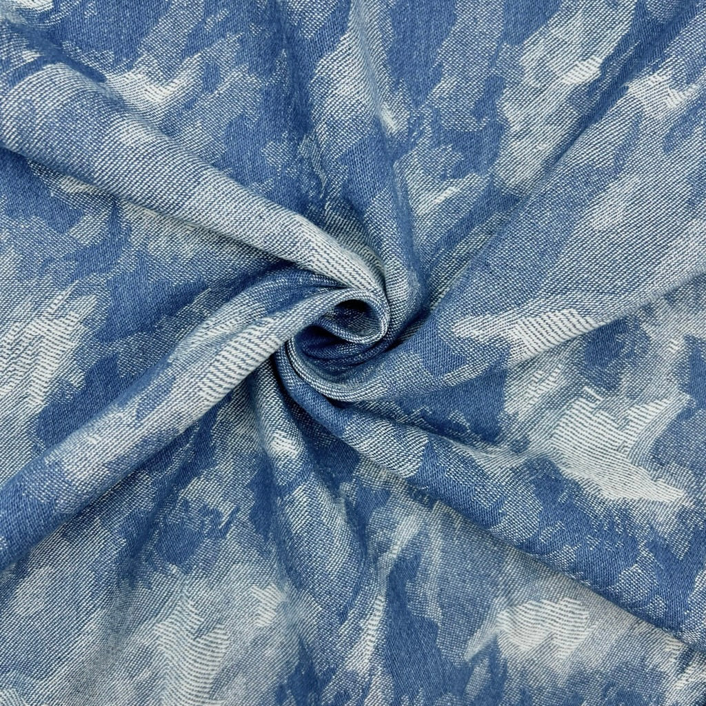 Smokey Texture Jacquard Denim Fabric