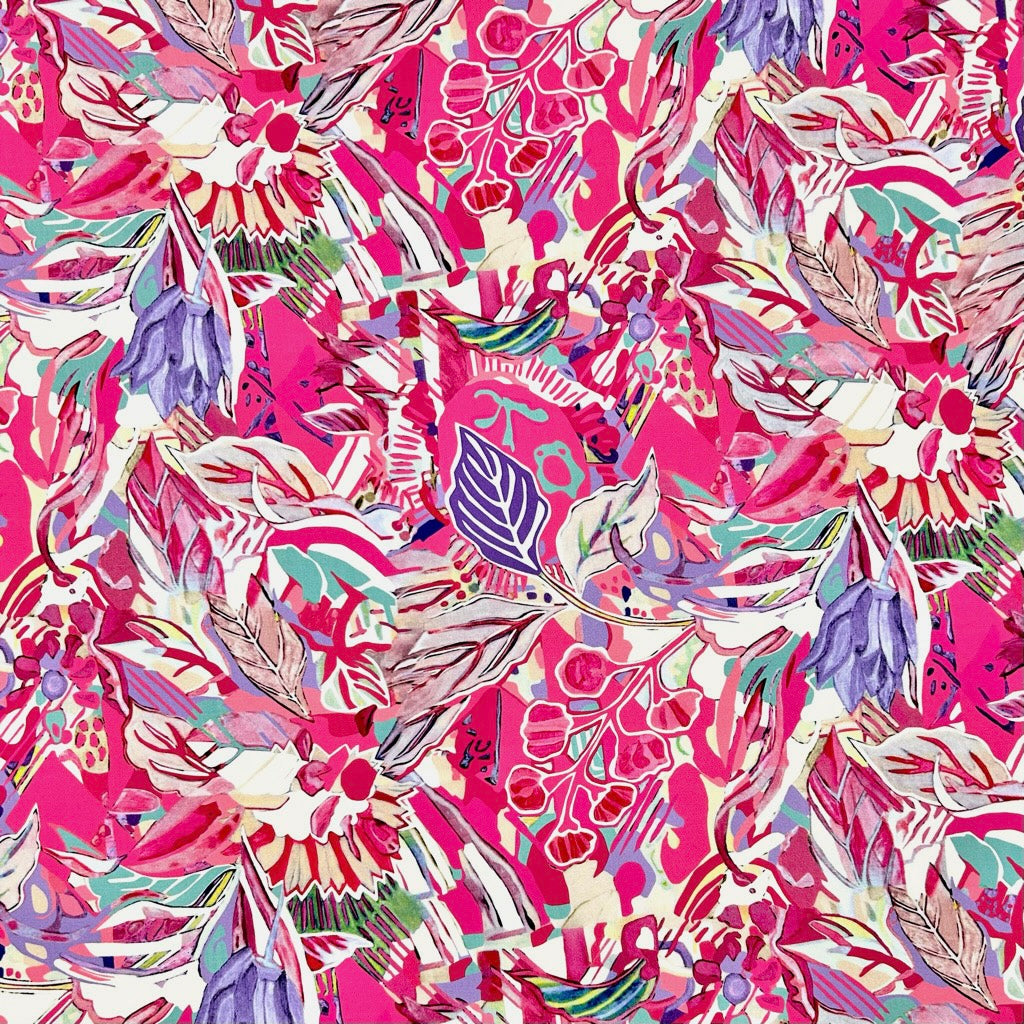 Tropical Sketch Viscose Fabric