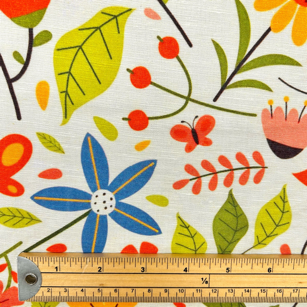 Sunny Garden Bamboo Linen Blend Fabric