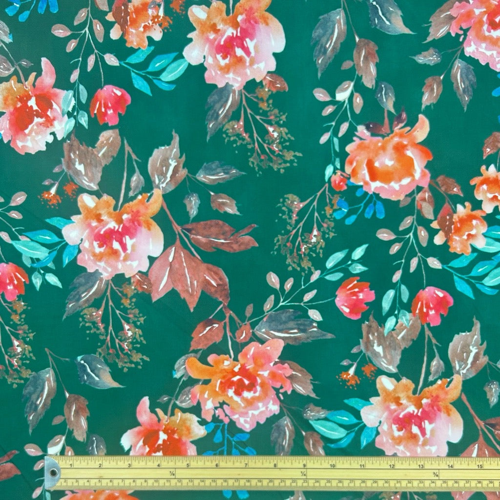 Floral Fiesta Stretch Cotton Poplin Fabric