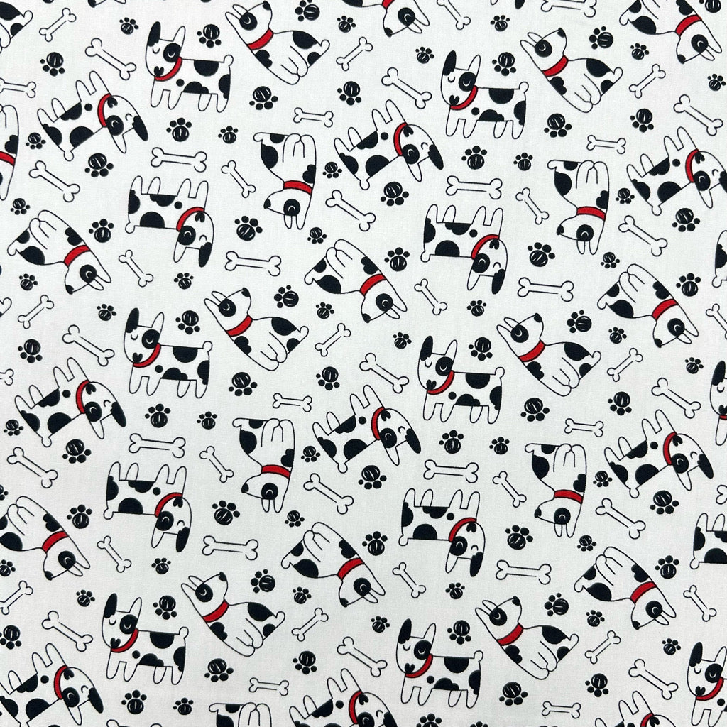 Puppy Paws Rose & Hubble Cotton Poplin Fabric