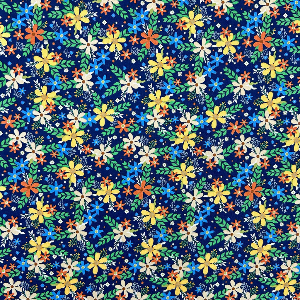 Bloom Scatter Rose & Hubble Cotton Poplin Fabric