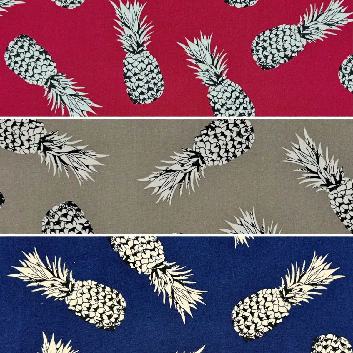Island Pineapple Rose & Hubble Cotton Poplin Fabric