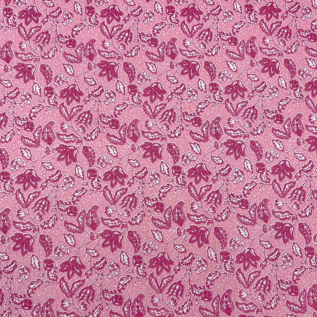 Outlined Flowers Polycotton Fabric