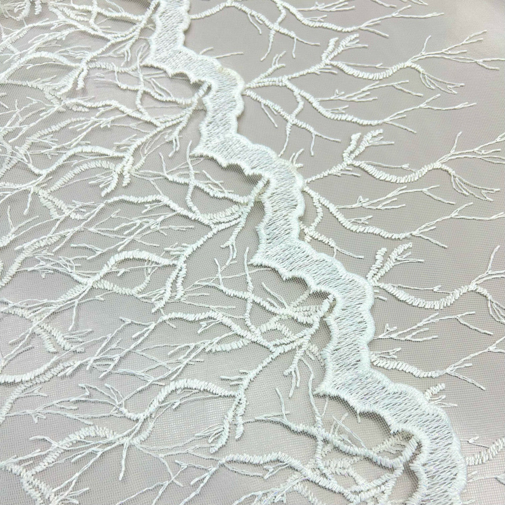 Shimmer Lace Embroidery Curtain Voile Fabric