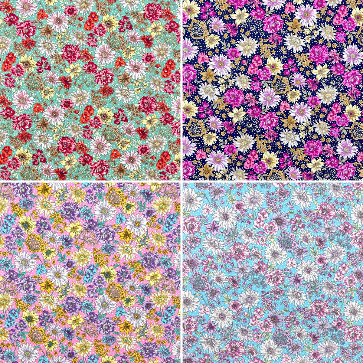 Botanical Bloom Rose & Hubble Cotton Poplin Fabric