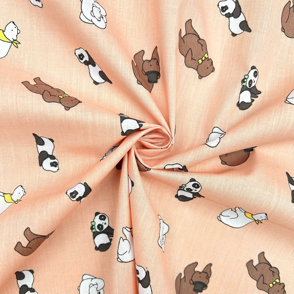 Bear and Panda Polycotton Fabric