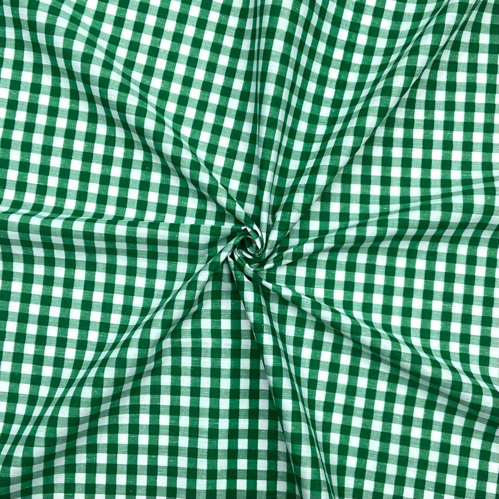 Gingham Print Polycotton Fabric