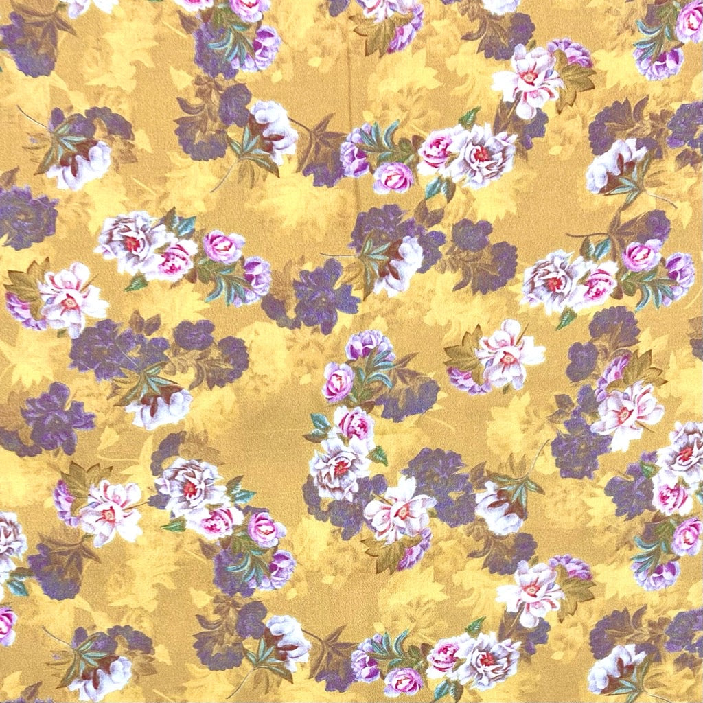 Floral Fusion Cotton Satin Fabric