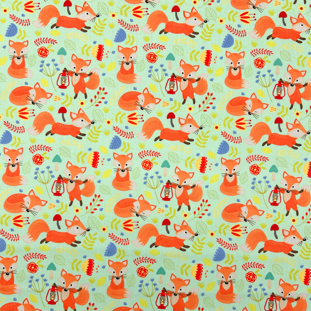 Fox Friends Polycotton Fabric