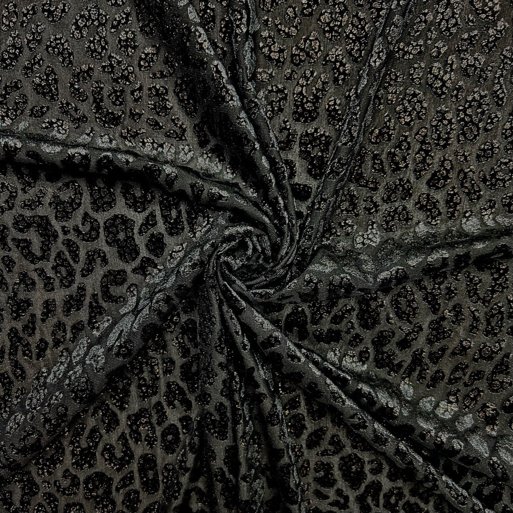 Sparkle Cheetah Burnout Velvet Fabric
