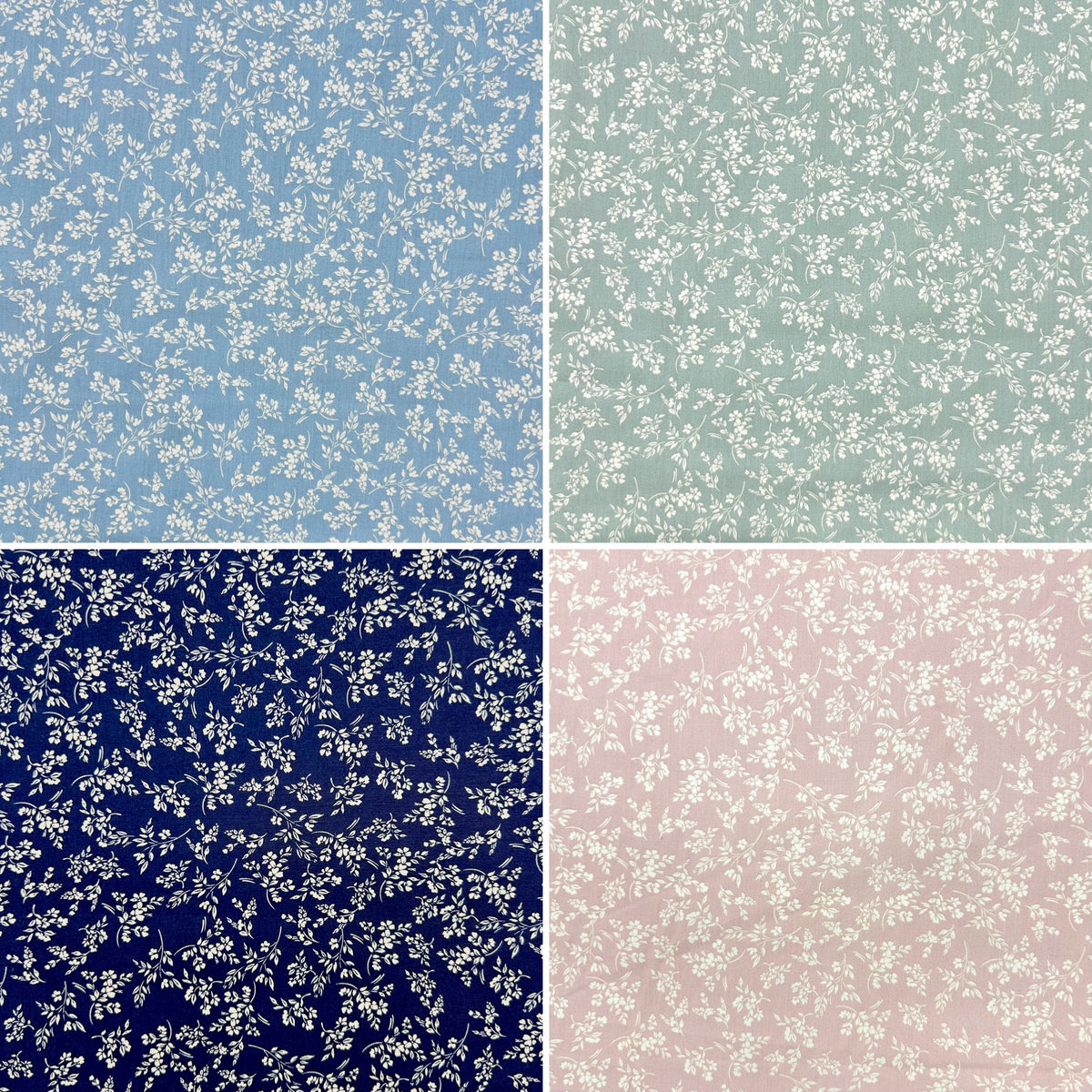 Vintage Ditsy Rose & Hubble Cotton Poplin Fabric