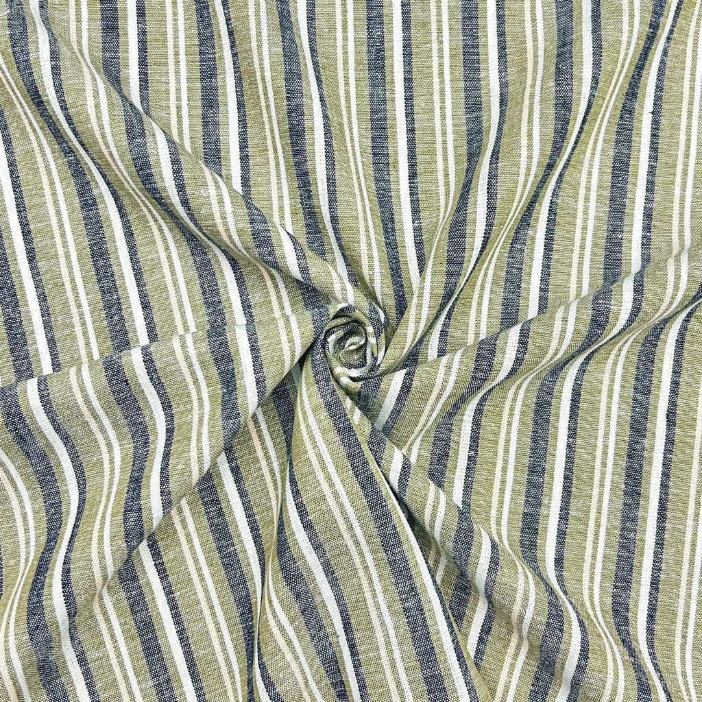 Striped Linen Viscose Fabric - Pound Fabrics