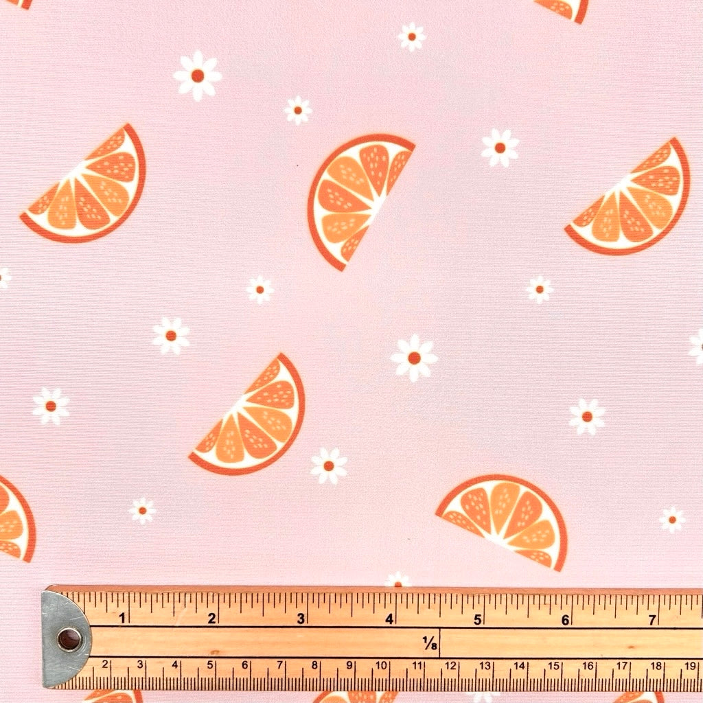 Orange and Daisy Swimwear Jersey Fabric
