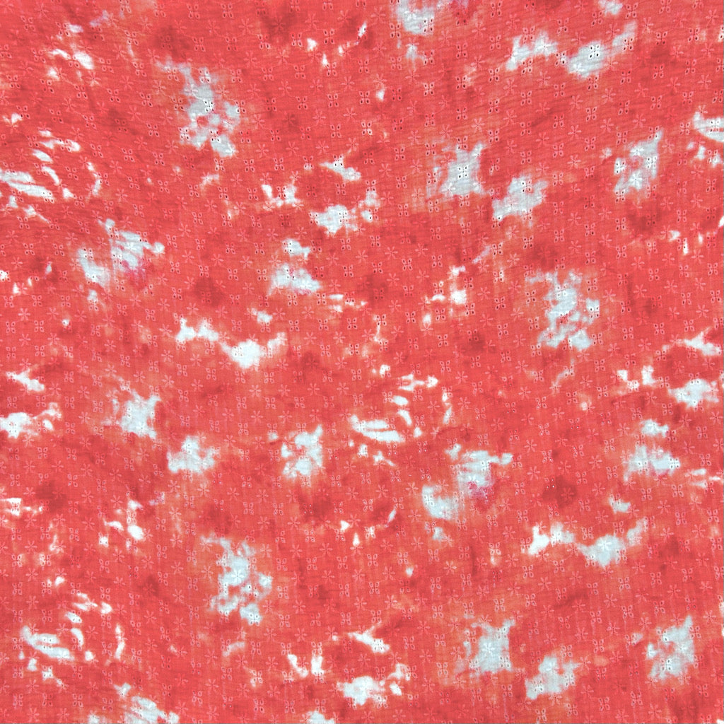 Tie-Dye Floral Embroidered Double Gauze Fabric - Pound Fabrics