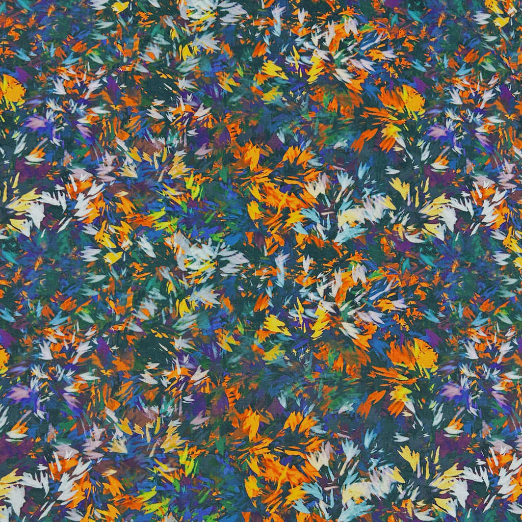 Multicoloured Abstract Print Polyester Fabric