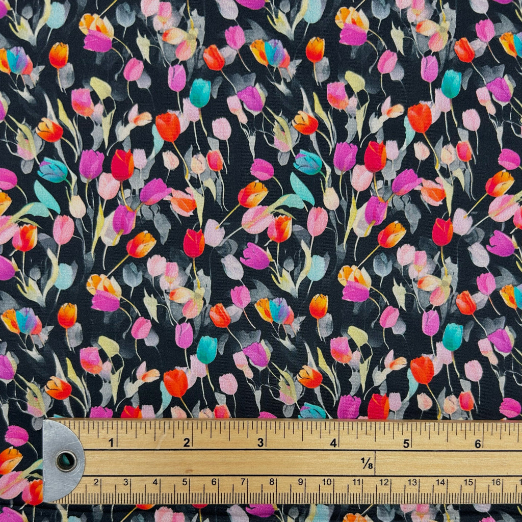 Spring Tulips Cotton Sateen Fabric