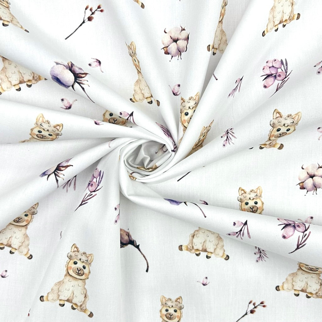 Alpaca Garden Cotton Poplin Fabric