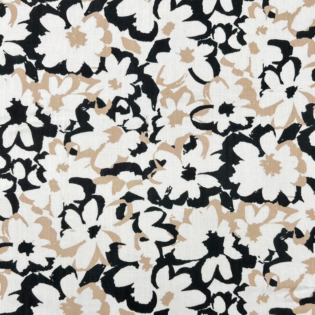 Garden Blossom Stretch Linen Mix Fabric