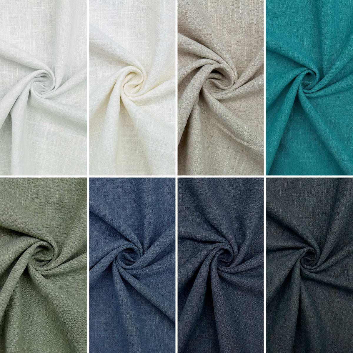 Plain Stonewashed Linen Blend Fabric