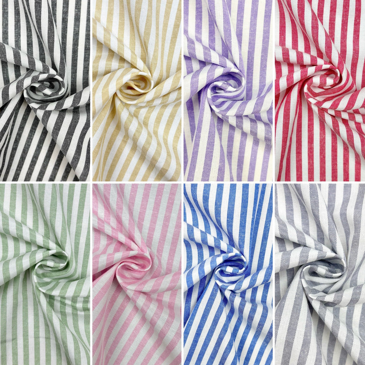Yarn Dyed Striped Linen Blend Fabric