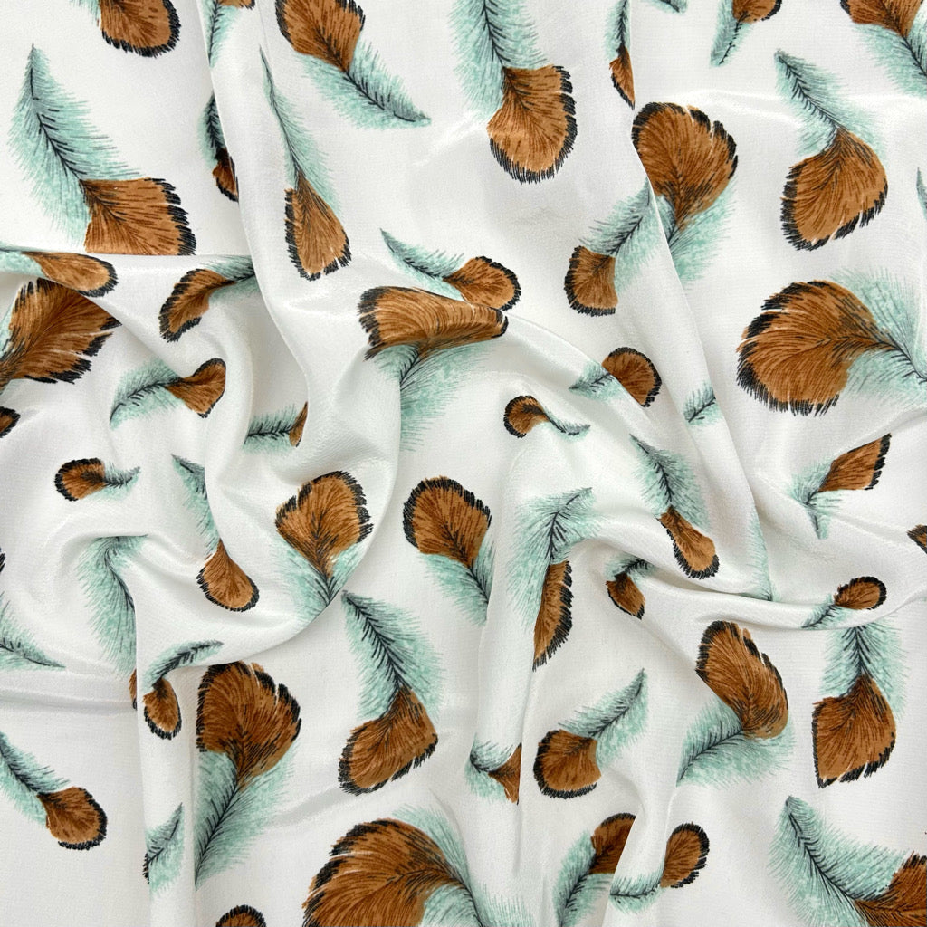 Floating Feathers Polyester Fabric