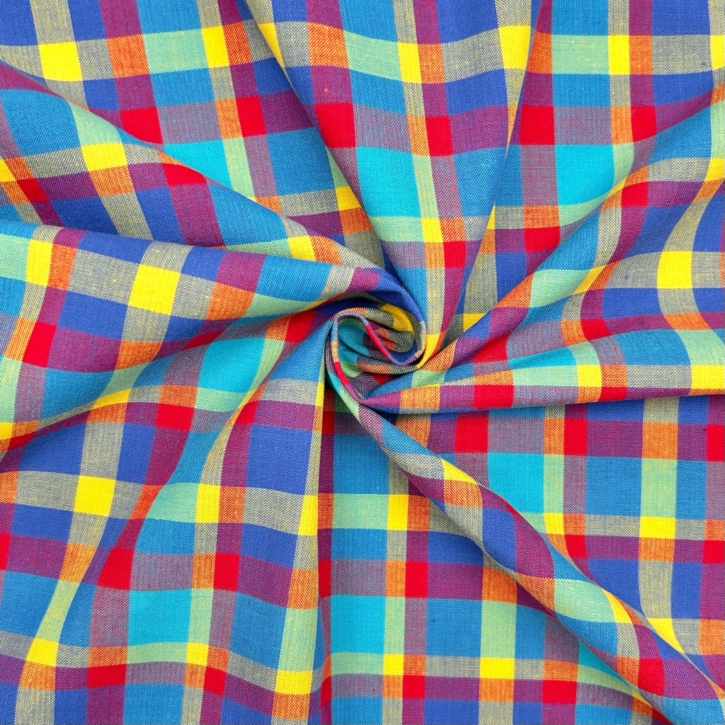 Sunset Madras Check Cotton Fabric