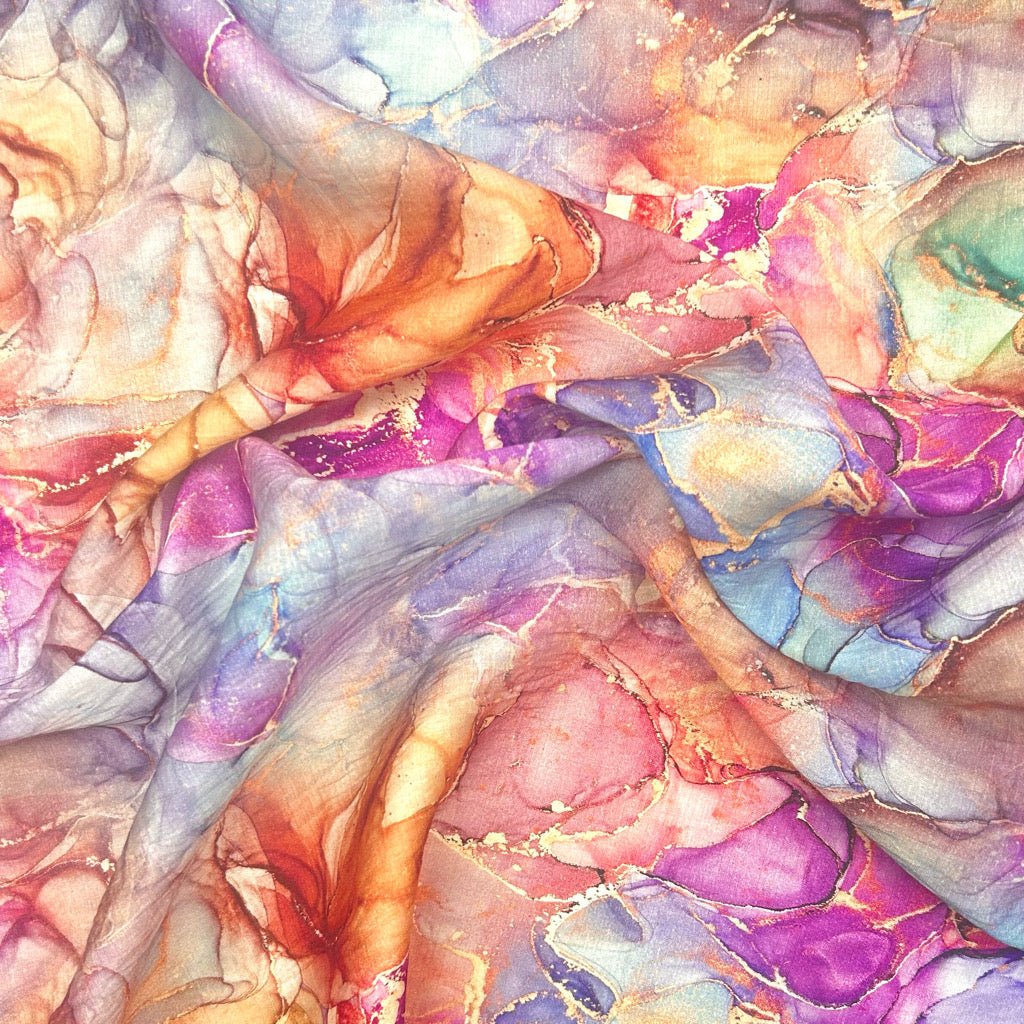 Golden Marble Bamboo Silkette Fabric
