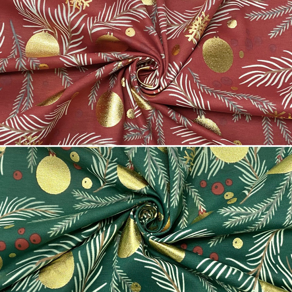 Christmas Bells Cotton Jersey Fabric