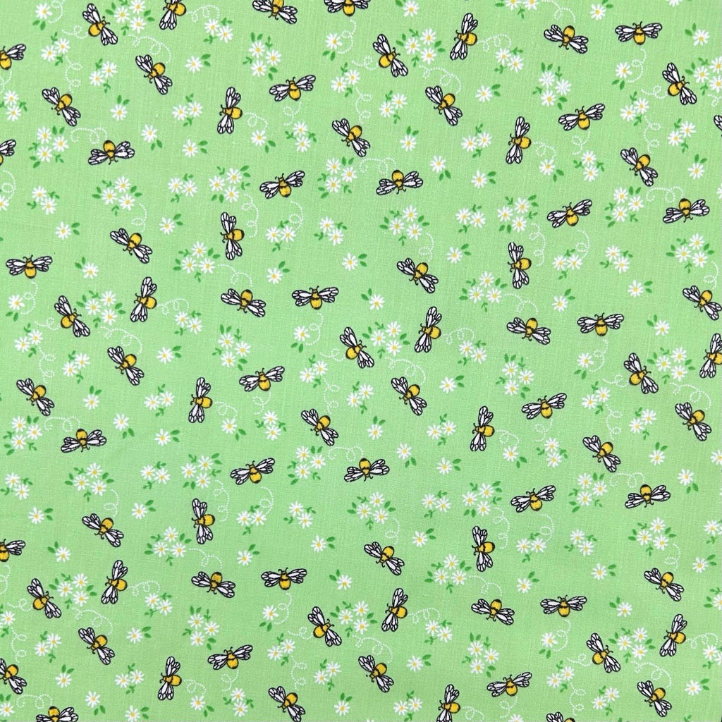 Honeybee Floral Polycotton Fabric