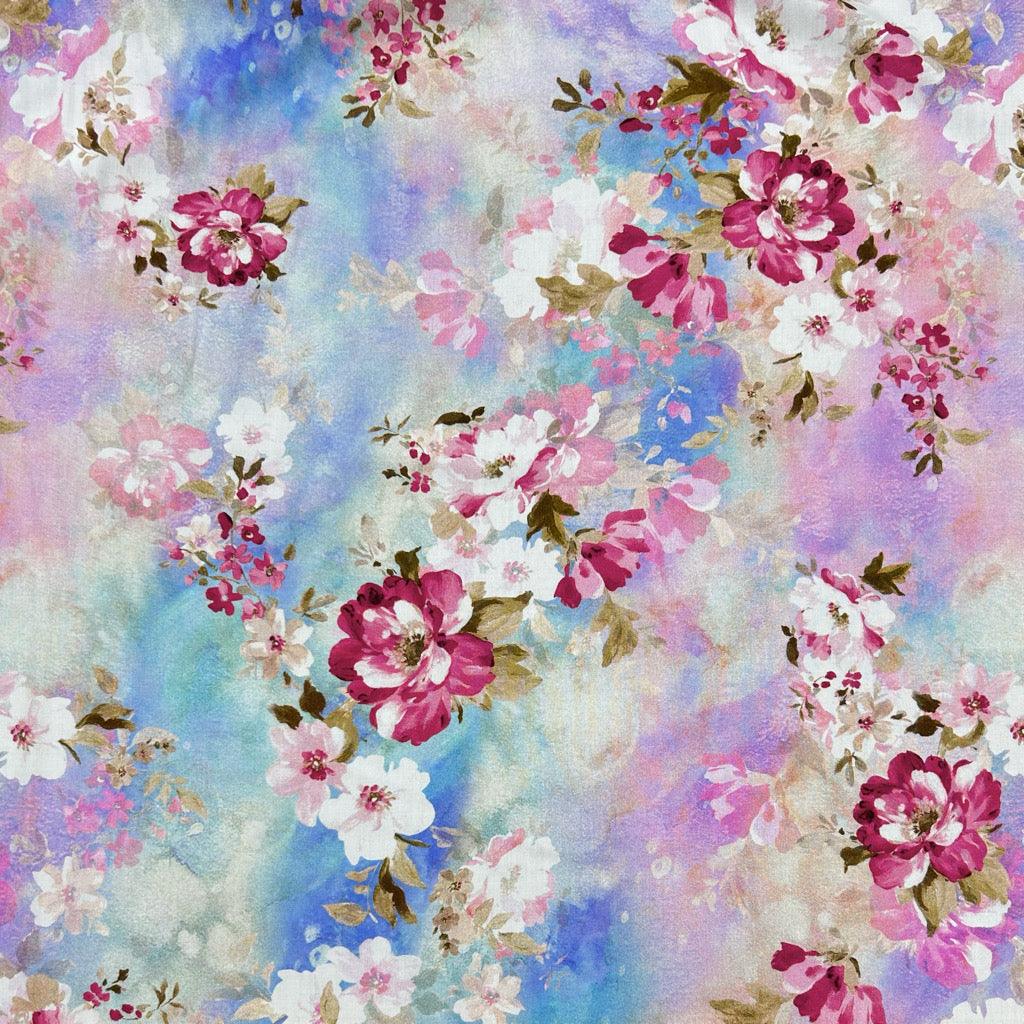 Dreamy Blooms Viscose Challis Fabric - Pound Fabrics