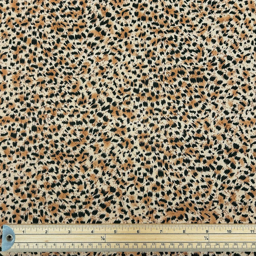 Cheetah Print Viscose Challis Fabric