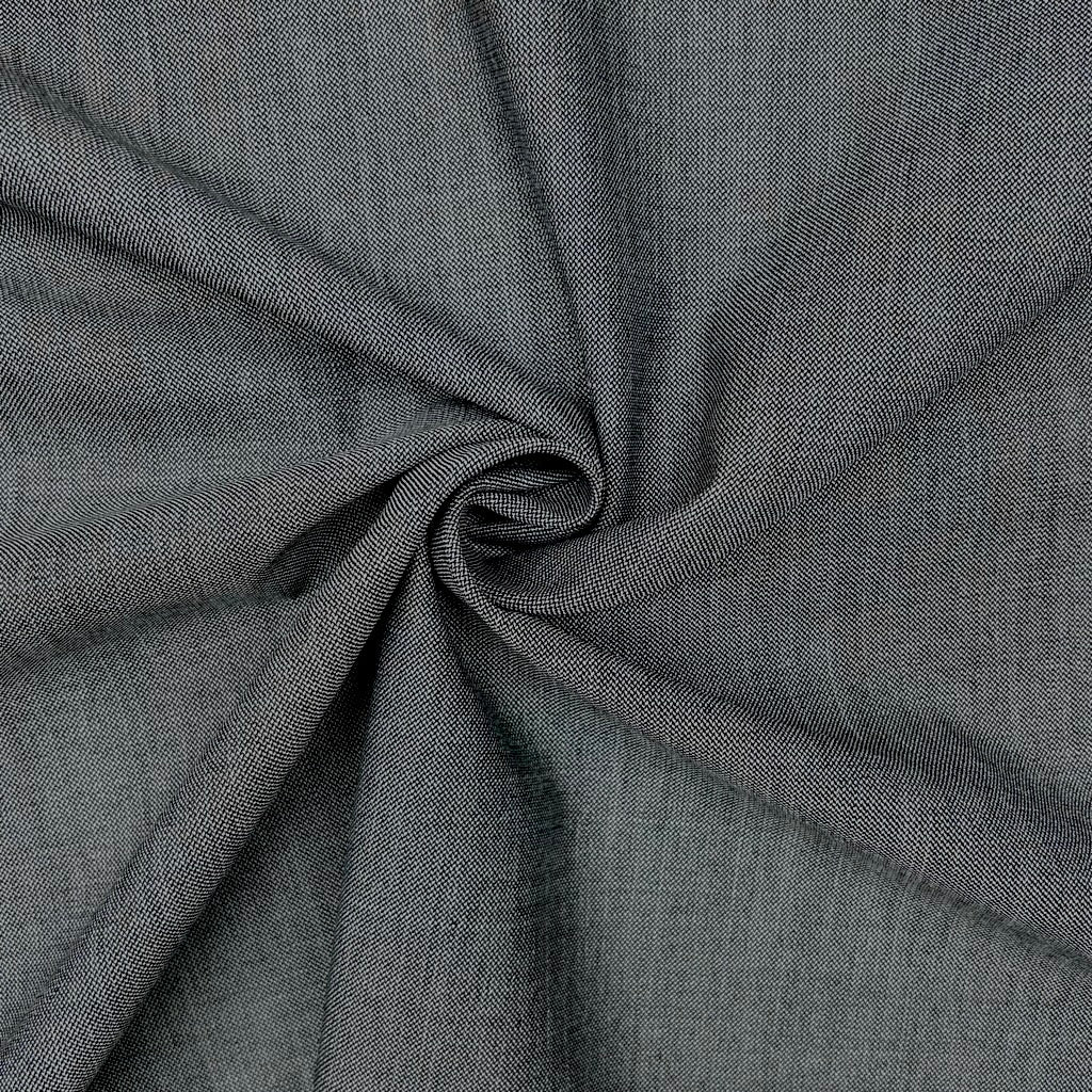 Grey Pin Dot Wool Blend Suiting Fabric