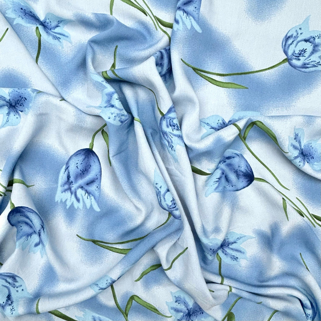Spring Petals Viscose Challis Fabric