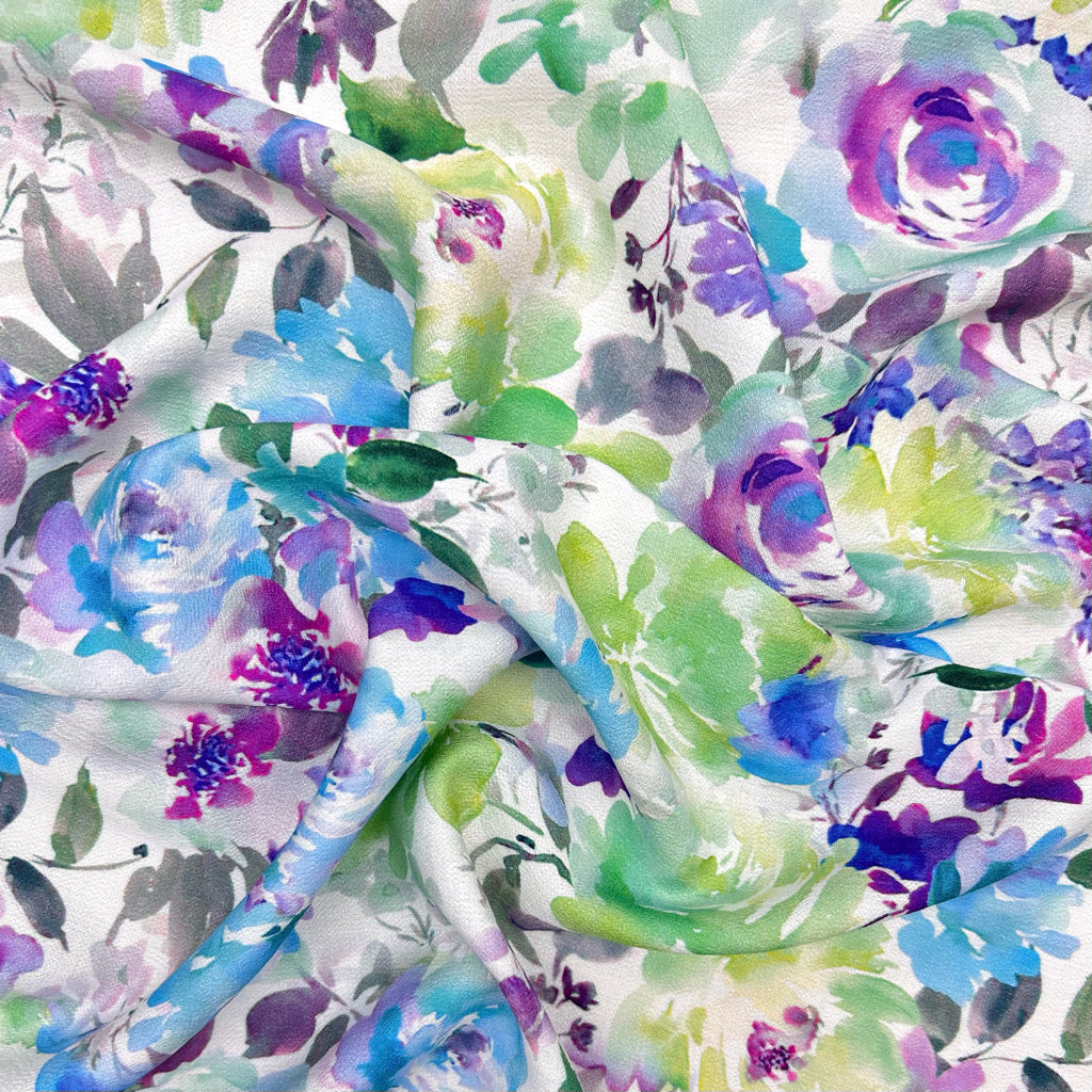 Chromatic Flora Viscose Nylon Fabric