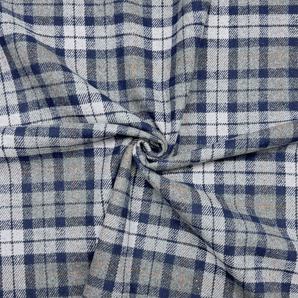 Soft Check Wool Blend Fabric - Pound Fabrics