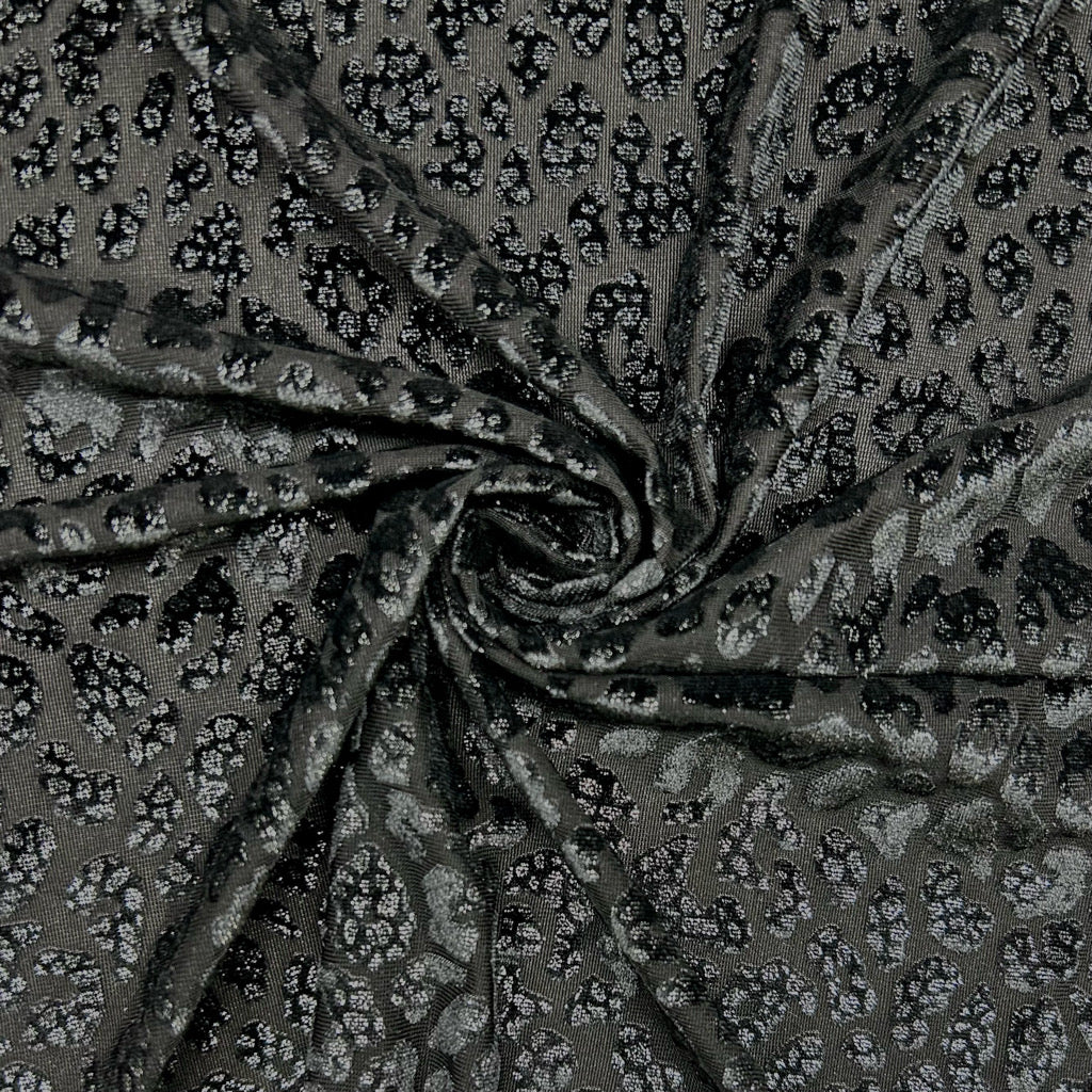Sparkle Cheetah Burnout Velvet Fabric