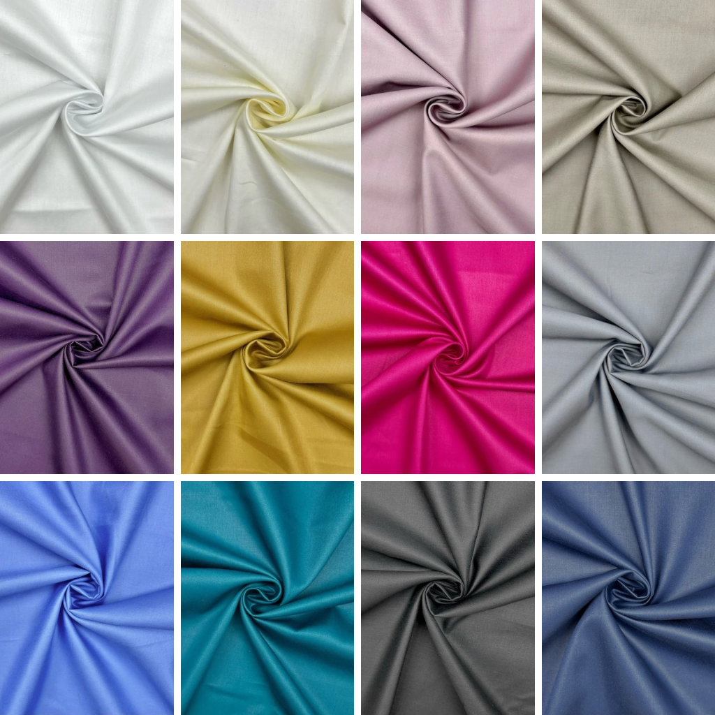 Plain 100% Cotton Satin Fabric