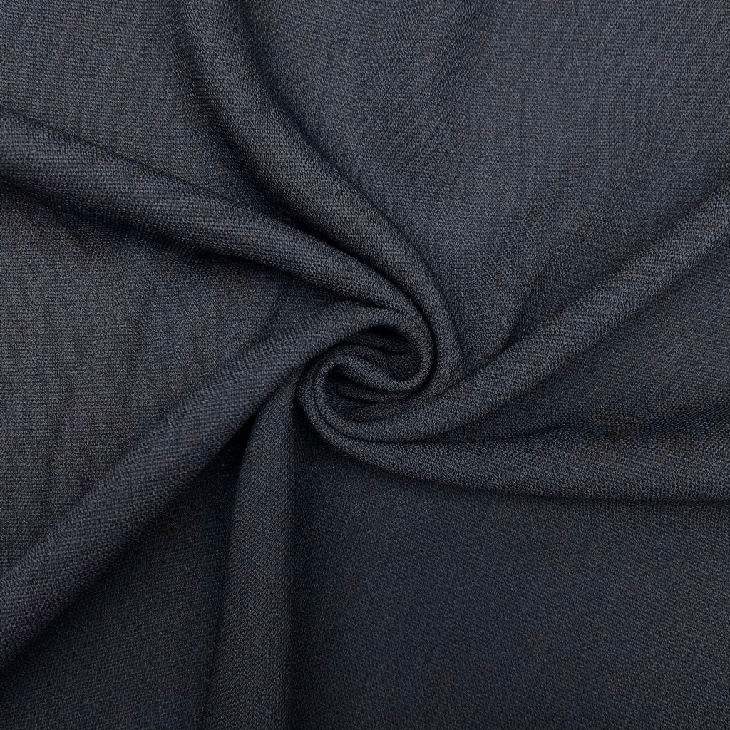 Midnight Black Textured Polyester Fabric