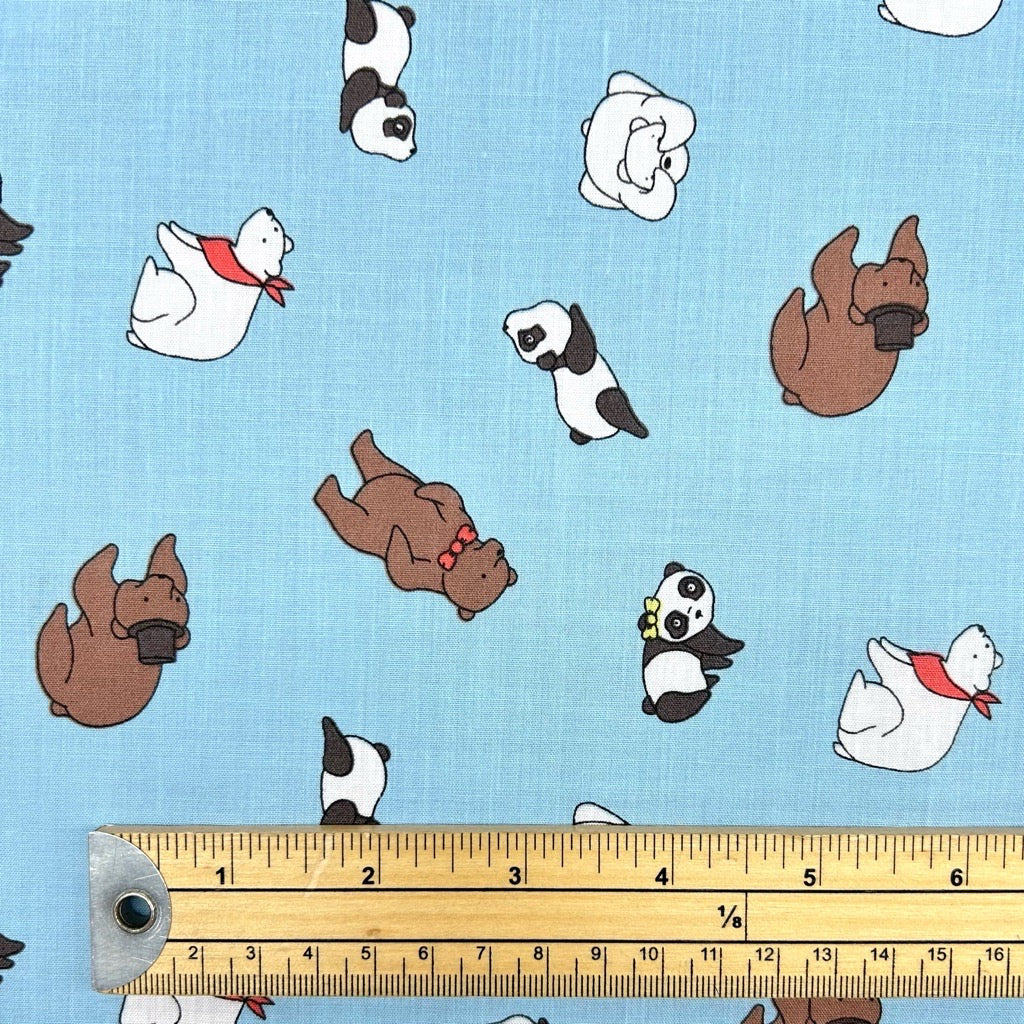 Bear and Panda Polycotton Fabric