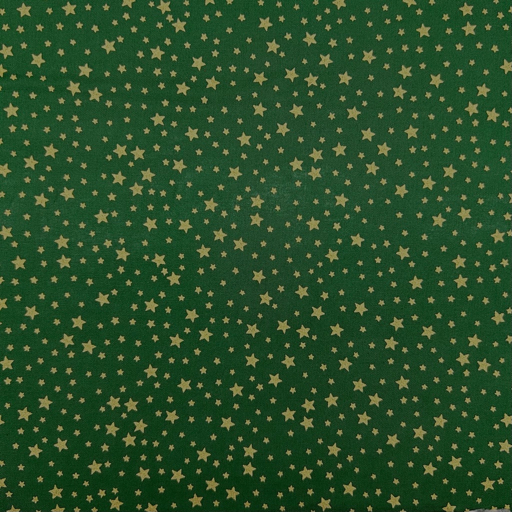 Golden Stars Christmas Cotton Fabric