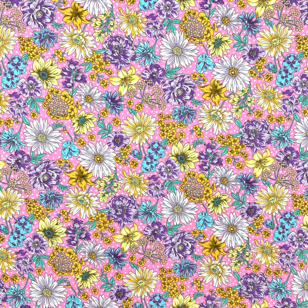 Botanical Bloom Rose & Hubble Cotton Poplin Fabric