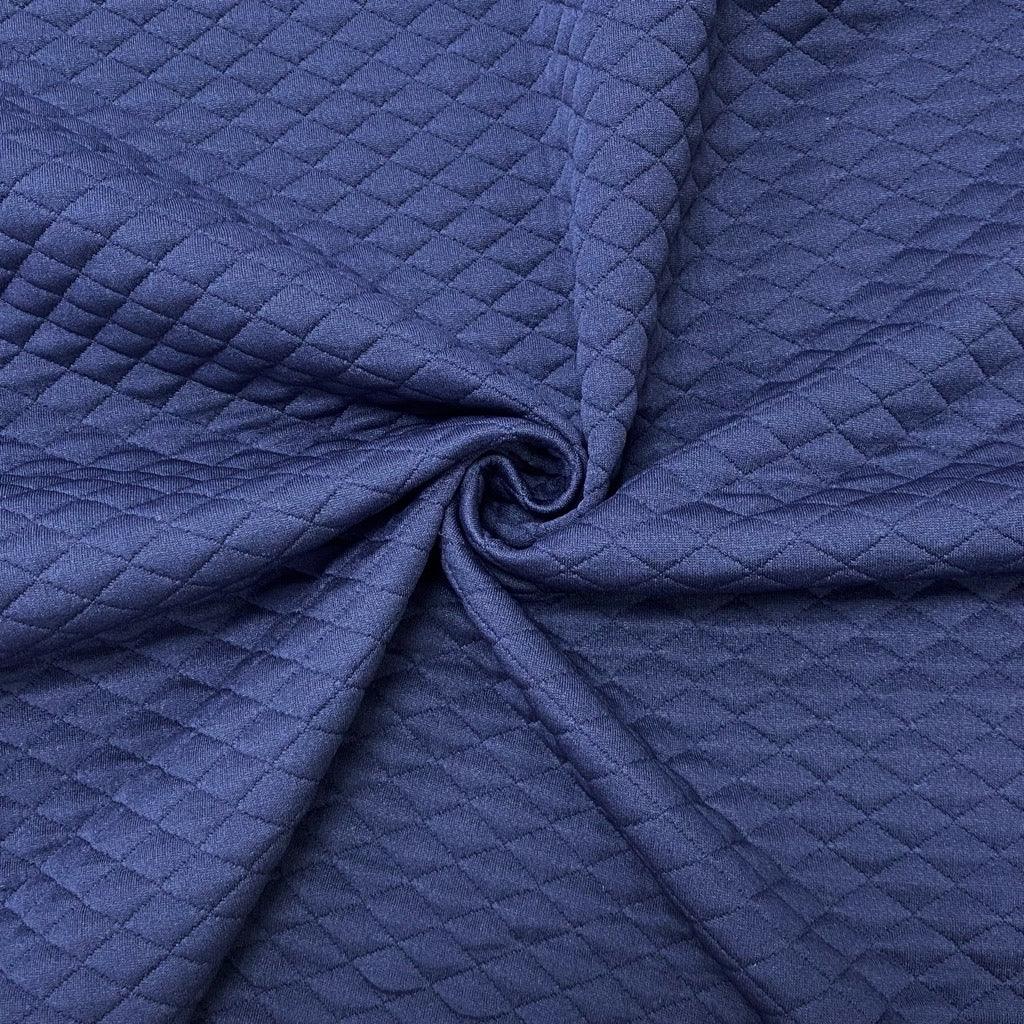 Navy Quilted Jersey Fabric - Pound Fabrics