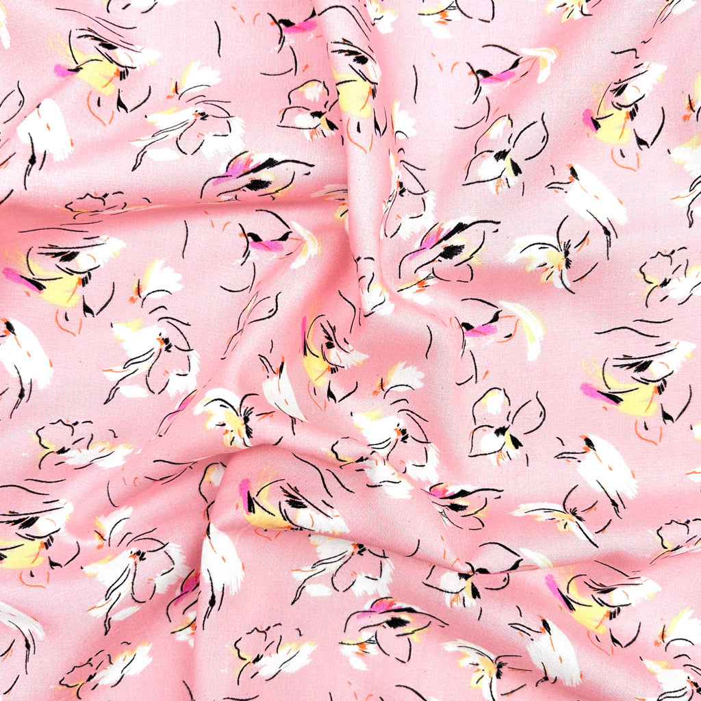 Artistic Floral Viscose Fabric