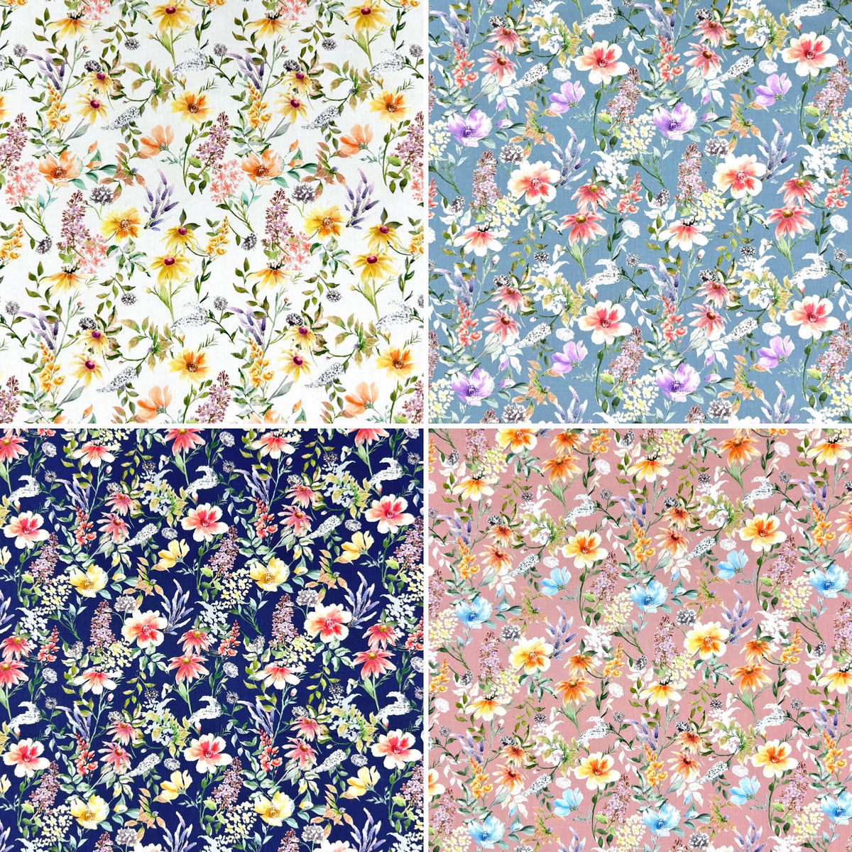 Daisy Vine Rose & Hubble Cotton Poplin Fabric